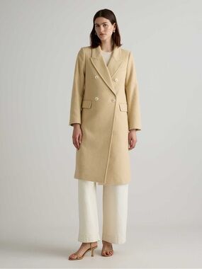 Long Wool Coat in Camel
